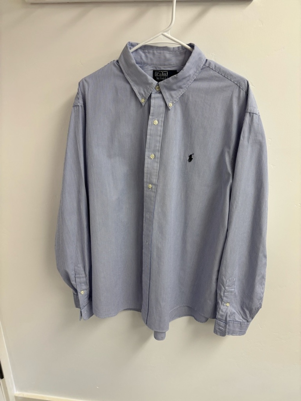 POLO BY RALPH LAUREN CUSTOM FIT BUTTON DOWN SHIRT SIZE XXL BLUE STRIPE